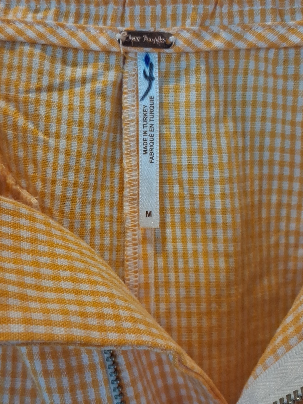 Free People ORANGE Gingham Chinos - Picture 2 of 4